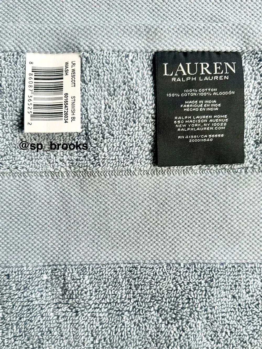🎁4PC LAUREN Ralph Lauren Wescott Wash Cloth Set - Stonewash Blue Cotton Towels